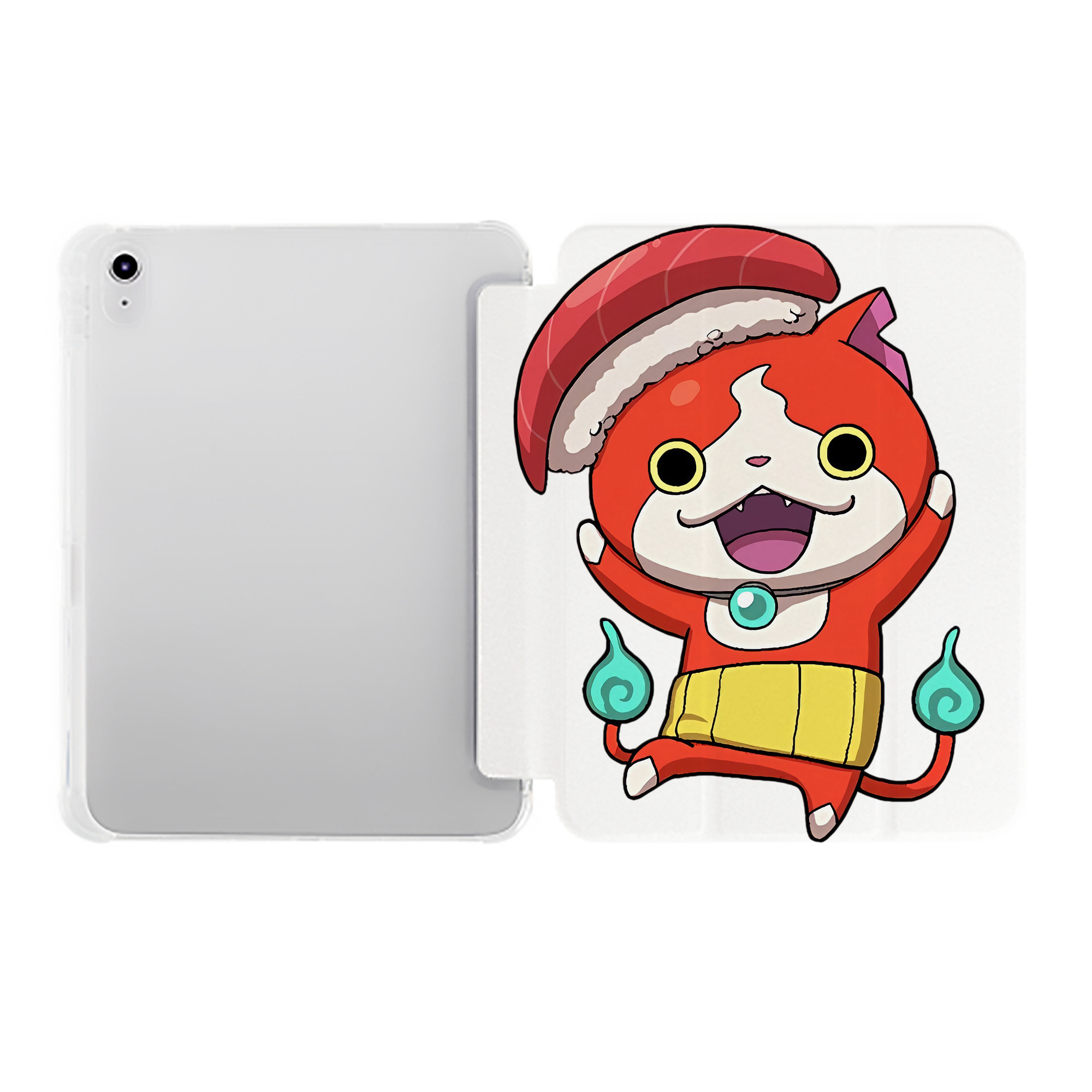 （画像用） 妖怪ウォッチ Yo-kai Watch IPad ケース ペン収納付き 三つ折りスタンド PUレザー×シリコン 対応機種9.5/10.5/10.9インチ